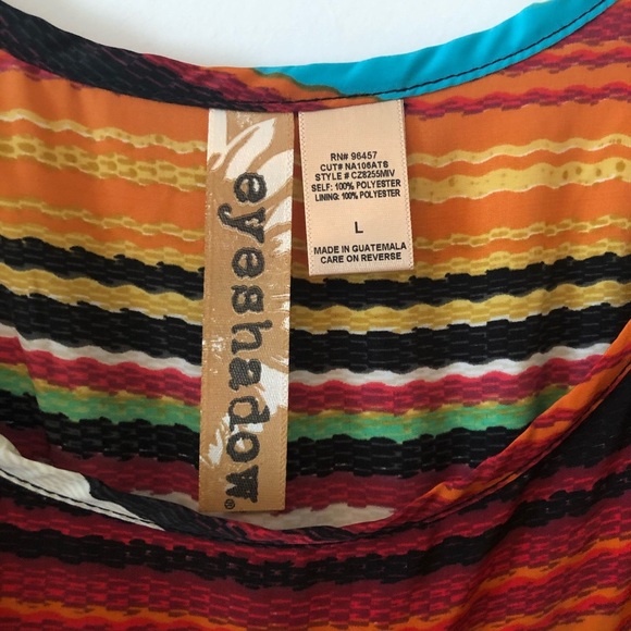 Aztec Stripe Sleeveless Dress L Multicolor Lined NWOT - Picture 5 of 7